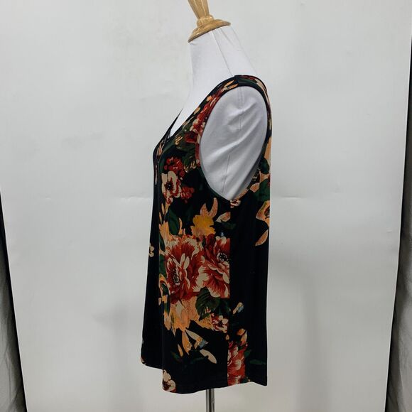 Feiersi Floral Tank Top Womens M Medium Multi Sleeveless Criss Cross Blouse - Picture 4 of 11